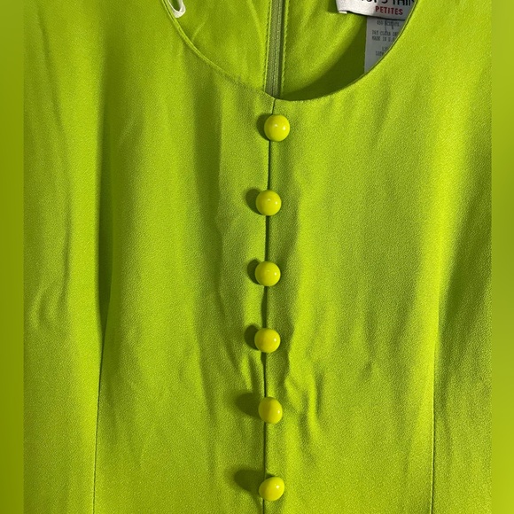 Lime Green Bodycon 80’s Cocktail Dress - Picture 4 of 5